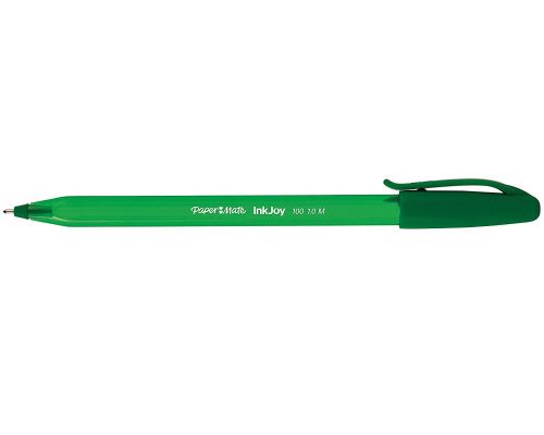 Paper Mate InkJoy 100 CAP Ball Pen Medium Tip Green PK50