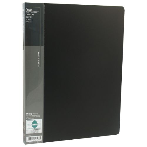 Pentel Recycology A4 Display Book 20Pkt with Front Pocket BK