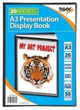 Load image into Gallery viewer, Tiger A3 Presentation Display Book Black 20 Pocket