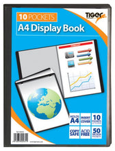 Load image into Gallery viewer, Tiger A4 Presentation Display Book Black 10 Pocket