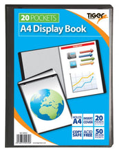 Load image into Gallery viewer, Tiger A4 Presentation Display Book Black 20 Pocket