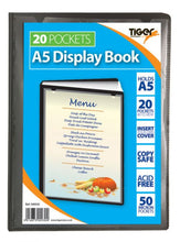 Load image into Gallery viewer, Tiger A5 Presentation Display Book Black 20 Pocket