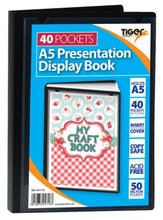 Load image into Gallery viewer, Tiger A5 Presentation Display Book Black 40 Pocket