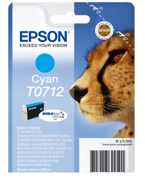 Epson C13T07124012 T0712 Cyan Ink 6ml