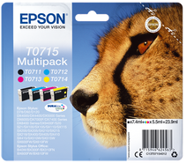 Load image into Gallery viewer, Epson C13T07154012 T0715 Black Colour Ink 24ml Multipack