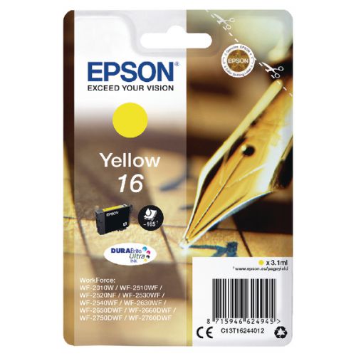 Epson C13T16244012 16 Yellow Ink 3ml