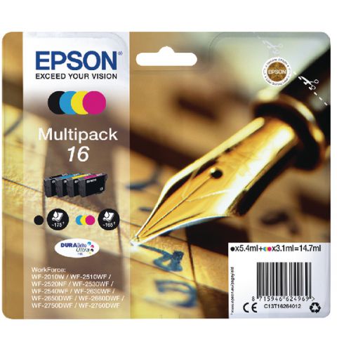 Epson C13T16264012 16 Black Colour Ink 5ml 3x3ml Multipack
