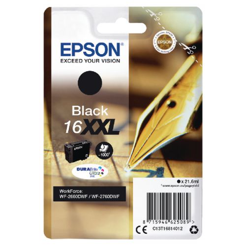 Epson C13T16814012 16XXL Black Ink 22ml