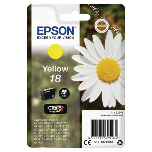 Epson C13T18044012 18 Yellow Ink 3ml