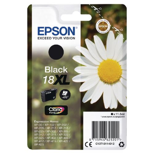 Epson C13T18114012 18XL Black Ink 11.5ml