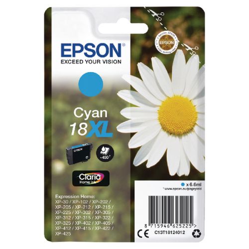 Epson C13T18124012 18XL Cyan Ink 7ml