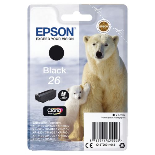 Epson C13T26014012 26 Black Ink 6ml