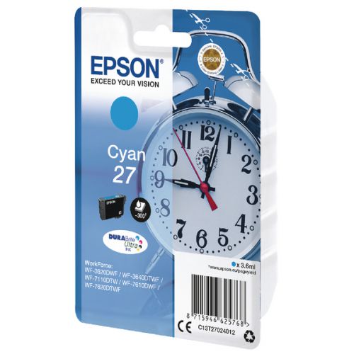 Epson C13T27024012 27 Cyan Ink 4ml