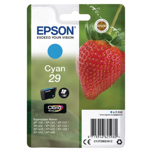 Epson C13T29824012 29 Cyan Ink 3ml