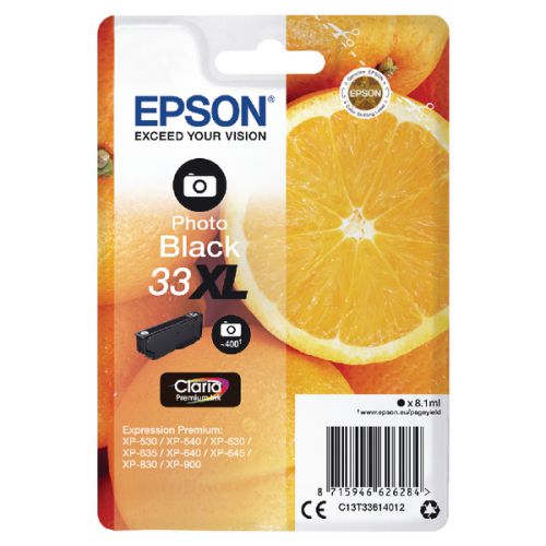 Epson C13T33614012 33XL Photo Black Ink 8ml