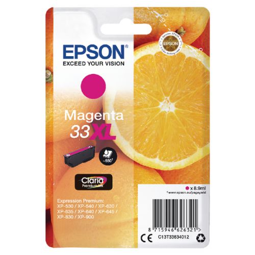 Epson C13T33634012 33XL Magenta Ink 9ml