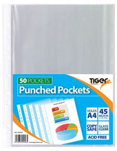 Load image into Gallery viewer, Tiger A4 Punched Pockets PK50