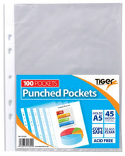 Load image into Gallery viewer, Tiger A5 Punched Pockets PK100