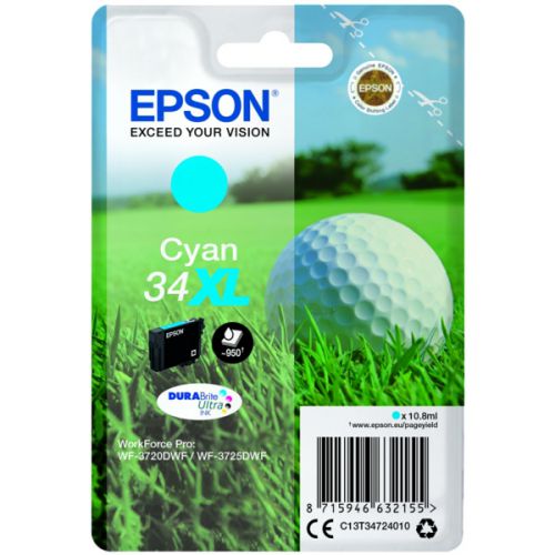 Epson C13T34724010 34XL Cyan Ink 11ml