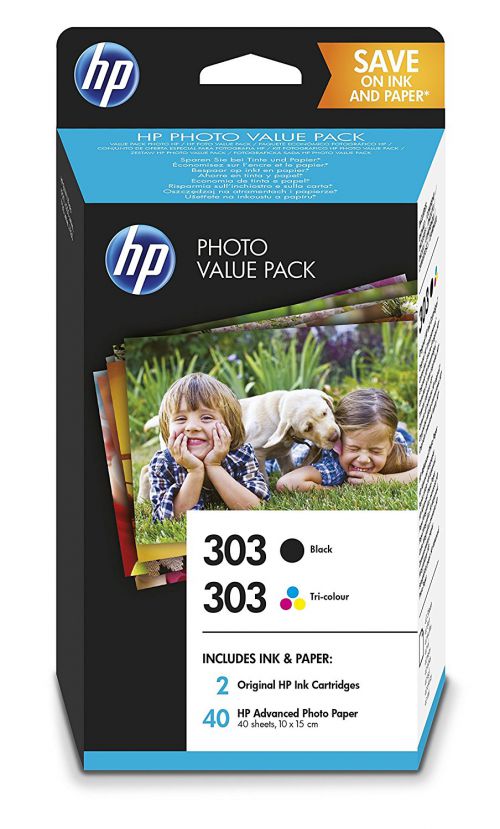 HP Z4B62EE 303 Black Tricolour Ink Photo Value Pack 2x 4ml