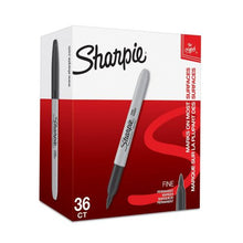 Load image into Gallery viewer, Sharpie Fine Point Permanent Marker Black PK36
