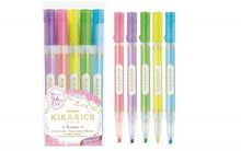 Load image into Gallery viewer, Zebra Kirarich Glitter Highligher Pens Assorted Pack 5