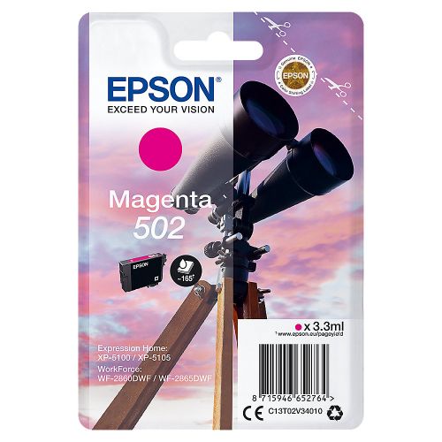 Epson C13T02V34010 502 Magenta Ink 3ml