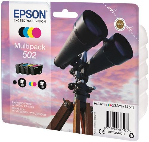 Epson C13T02V64010 502 Black Colour Ink 14.5ml Mutipack