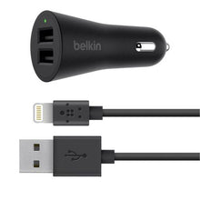 Load image into Gallery viewer, Belkin Dual USB Car Charger Black