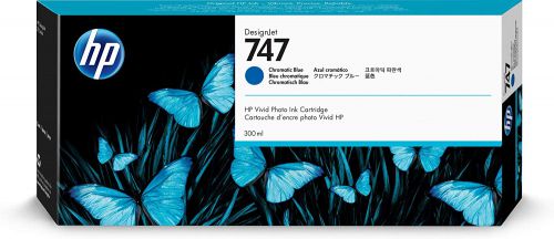 HP P2V85A 747 Chromatic Blue Ink 300ml