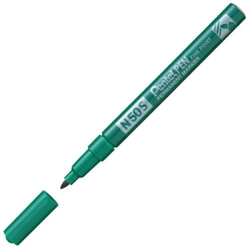 Pentel N50S-D Fine Tip Bullet Marker Pen Green PK12
