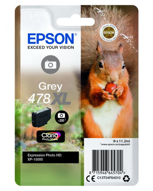 Epson C13T04F64010 478XL Grey Ink 10ml