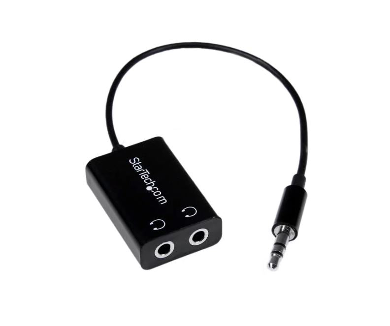 StarTech MUY1MFFADP Black Slim Mini Jack Splitter Cable