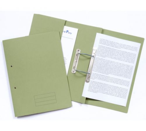 Value 285gsm Pocket Spiral File Foolscap Green PK25