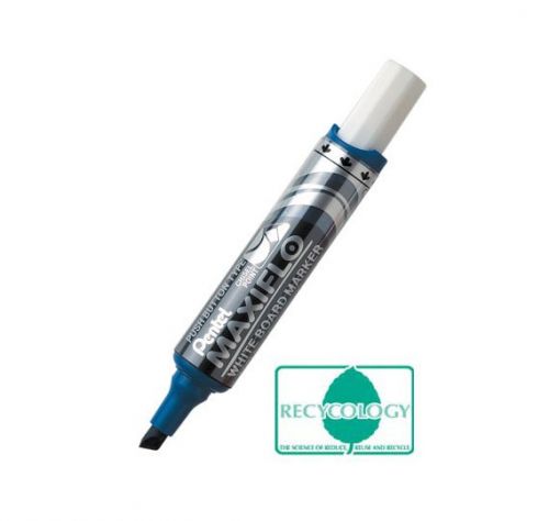 Pentel Maxiflo Whiteboard Marker Chisel Tip Blue PK12