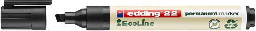 edding 22 EcoLine Permanent Chisel Tip Marker Black PK10