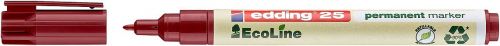 edding 25 EcoLine Permanent Bullet Tip Marker Red PK10