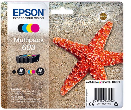 Epson C13T03U64010 603 CMYK Ink 3.4ml 3x 2.4ml Multipack