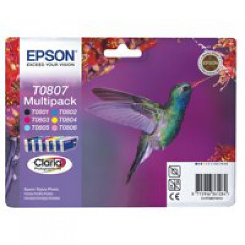 Epson C13T08074011 T0807 Colour Ink 6x7ml Multipack