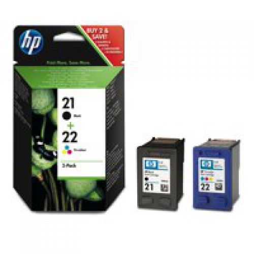HP SD367AE 21 22 Black Tricolour Ink 2x 5ml Twinpack