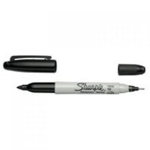 Load image into Gallery viewer, Sharpie Twin Tip Permanent Marker 1.5mm &amp; 0.4mm Line BK PK12