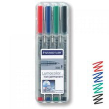 Load image into Gallery viewer, Staedtler Lumocolor OHP Pen Non-perm Fine 0.6 Assorted PK4