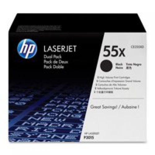 HP CE255XD 55X Black Toner 12.5K Twinpack