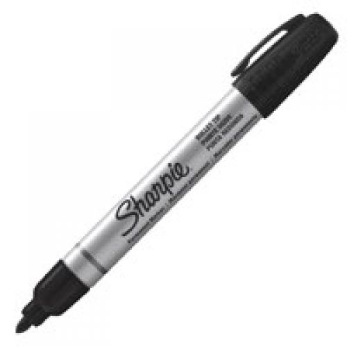 Sharpie Metal Barrel Perm Marker Small Bullet Tip Black PK12