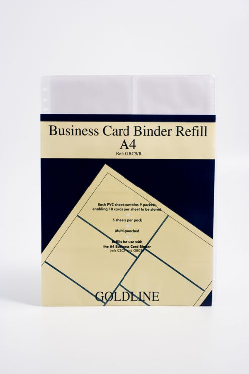 Goldline Business Card Binder Refill A4 GBC9/RZ (PK5)