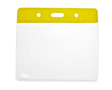 Load image into Gallery viewer, Vinyl Yellow Top Card Holders - 91x65mm (Pack of 100)