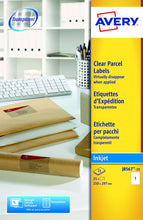 Load image into Gallery viewer, Avery Clear Inkjet Labels 210x297mm J8567-25 1 p/sheet PK25