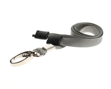 Load image into Gallery viewer, 10mm Plain Grey Lanyards with Metal Lobster Clip (Pack of 100)