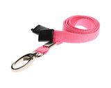 10mm Plain Pink Lanyards with Metal Lobster Clip (Pack of 100)