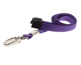 10mm Plain Purple Lanyards with Metal Lobster Clip (Pack of 100)